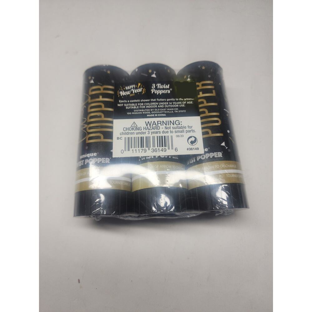 Party Confetti Poppers, 3-Count